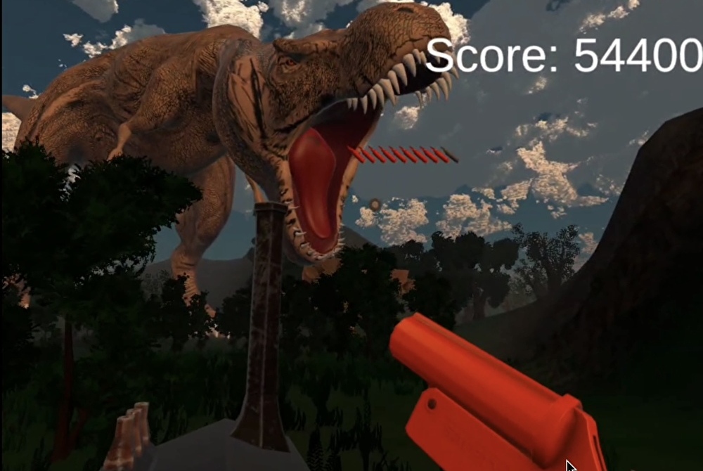 VR恐竜時代ゲーム画面